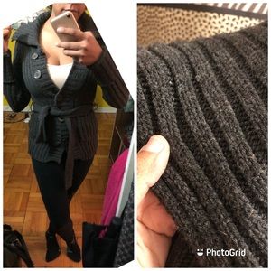 Grey knit cardigan